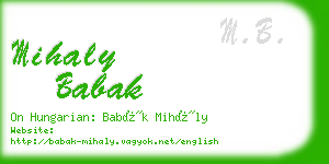 mihaly babak business card